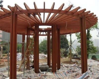 圓形防腐木廊架